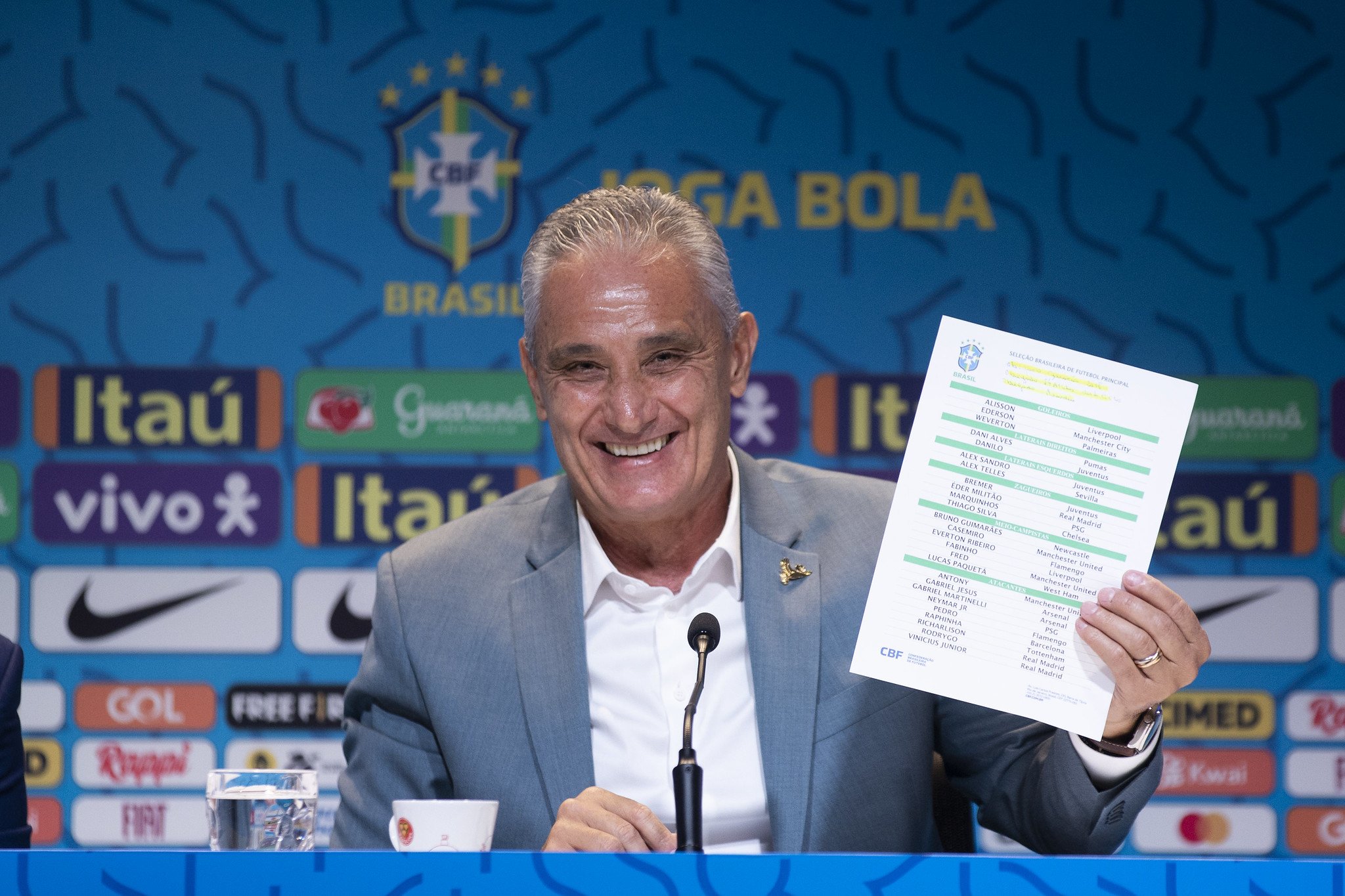 Tite divulga a lista dos 26 convocados da Seleção Brasileira para a Copa do Mundo