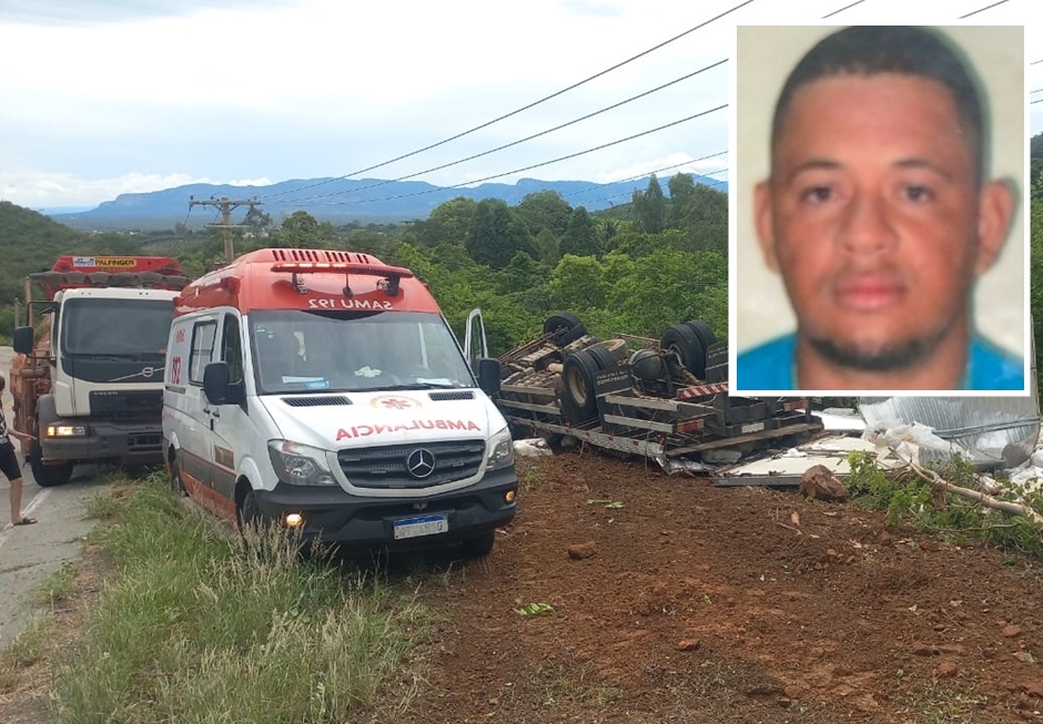 Motorista morre após caminhão baú tombar na Serra da Almas em Livramento